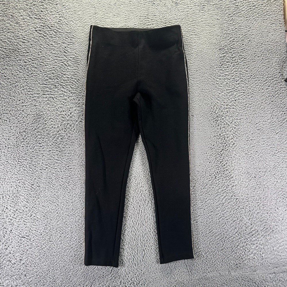Zara Legging Womens L Black Cropped Skinny Pull-On Gym Performance Workout Yoga